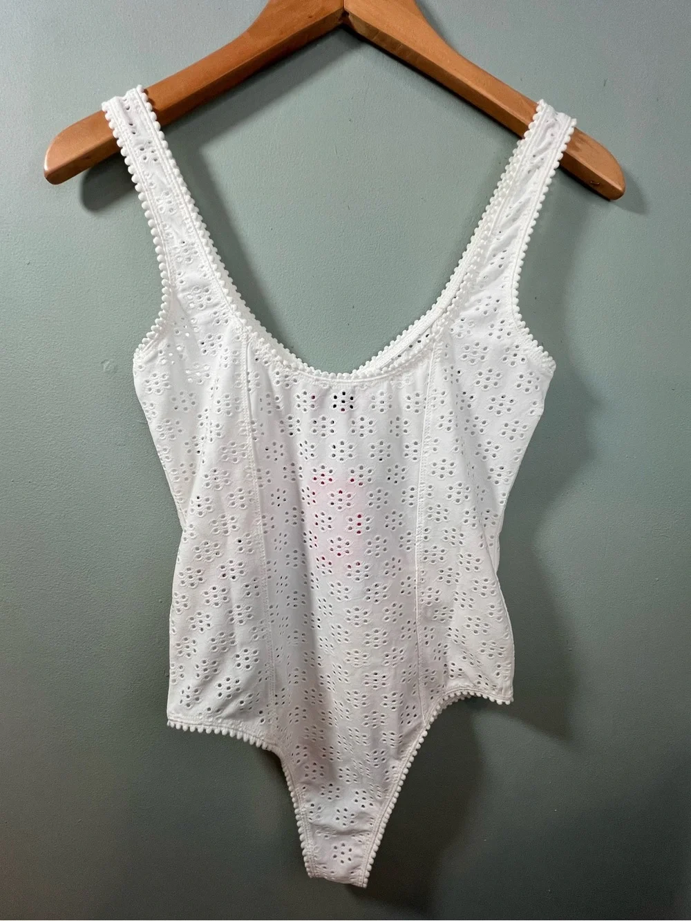 Edikted White Eyelet Corset Bodysuit Snap Closure NWT